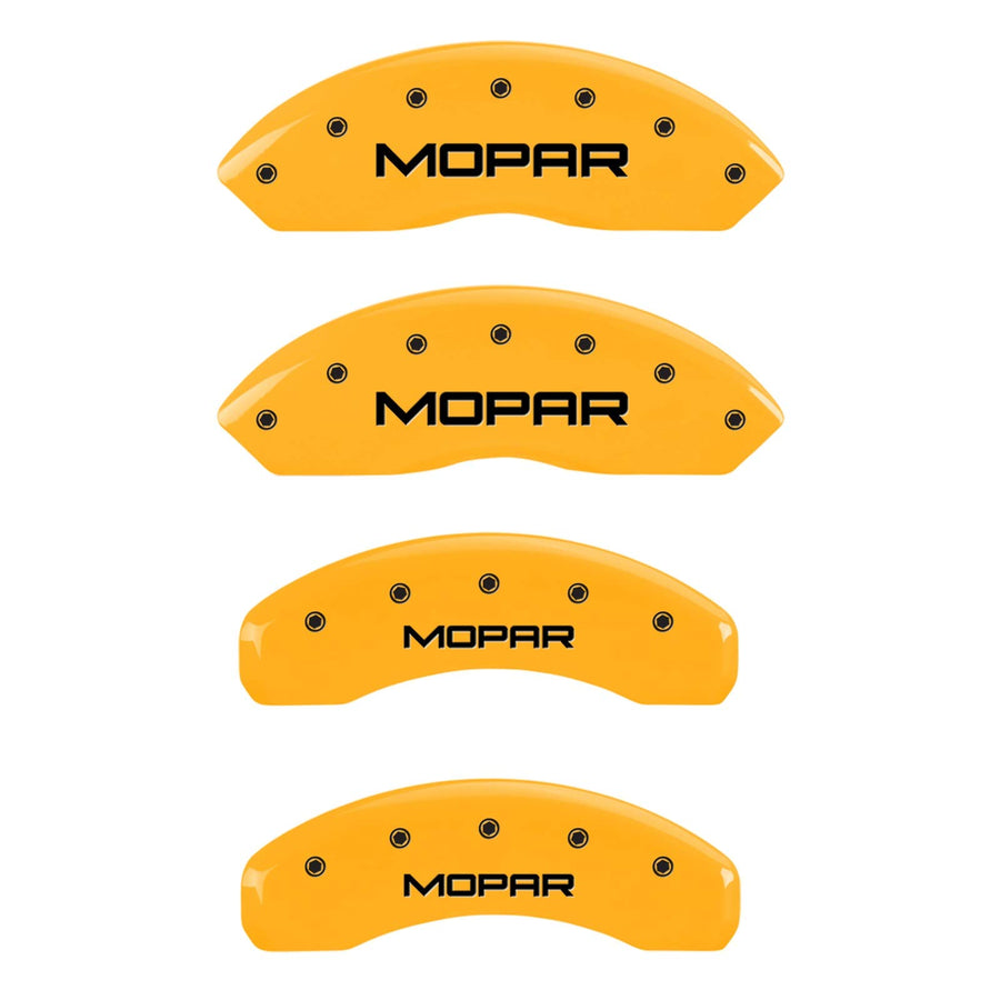 Set of 4 MGP Yellow Powder Coated Caliper Covers for Jeep Wrangler w/ 17" Wheels or Larger