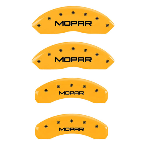 Set of 4 MGP Yellow Powder Coated Caliper Covers for Jeep Wrangler w/ 17" Wheels or Larger