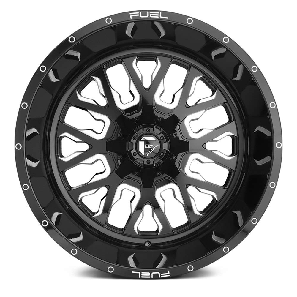 D611 FUEL STROKE 20x9, Bolt Pattern: 8x6.5, Offset: 1, GLOSS BLACK MILLED, set of 1