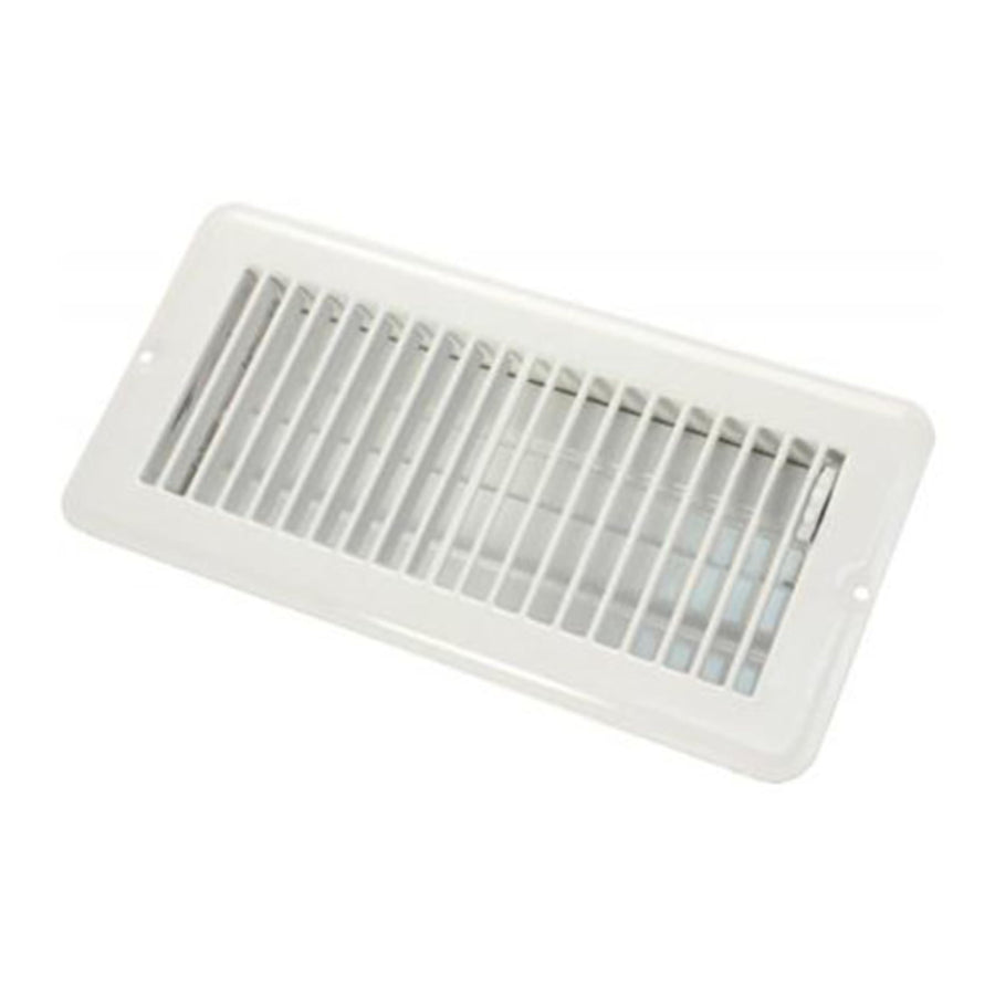 Dampered JR Products Floor Register - 4" x 10", White