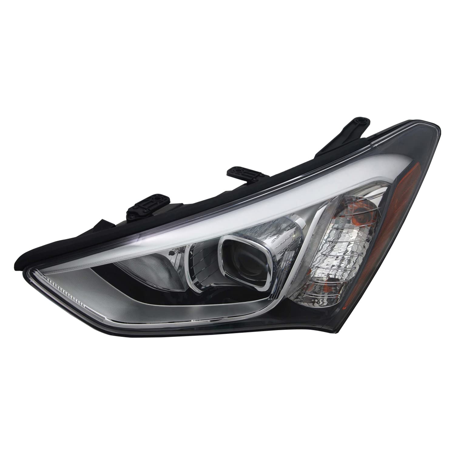 Left TYC Headlight Assembly Compatible with 2013-2016 Hyundai Santa Fe
