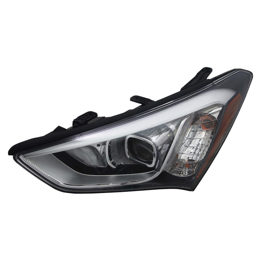 Left TYC Headlight Assembly Compatible with 2013-2016 Hyundai Santa Fe