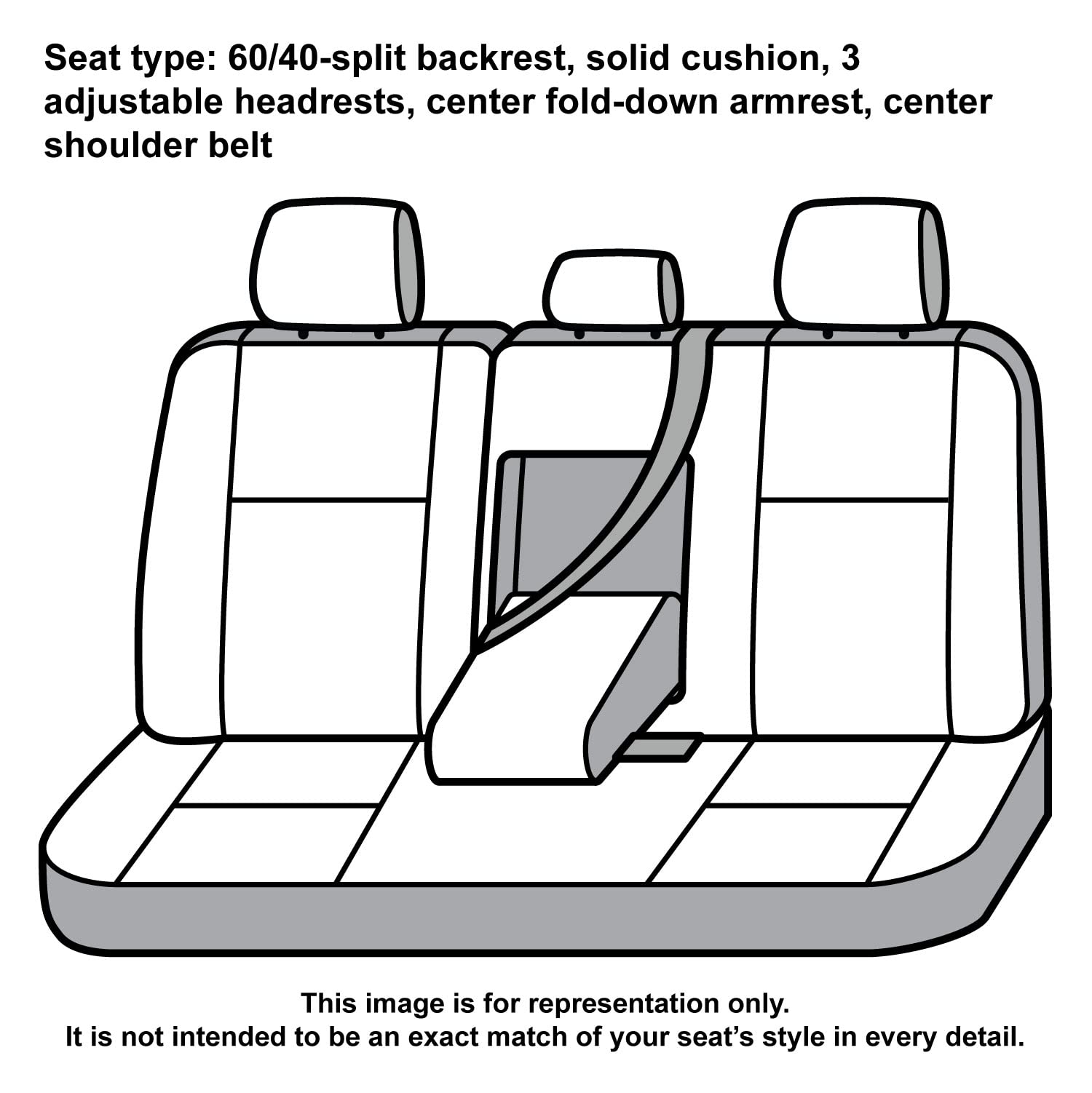 Covercraft Super Dux Carhartt SeatSaver Custom Seat Covers | SSC8519COBK | 2nd Row 60/40 Bench Seat | Compatible with 2021 Ford Bronco Sport | Black