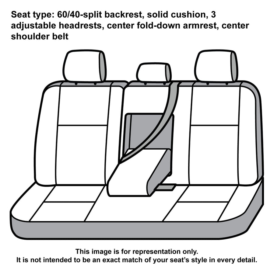 Covercraft Super Dux Carhartt SeatSaver Custom Seat Covers | SSC8519COBK | 2nd Row 60/40 Bench Seat | Compatible with 2021 Ford Bronco Sport | Black