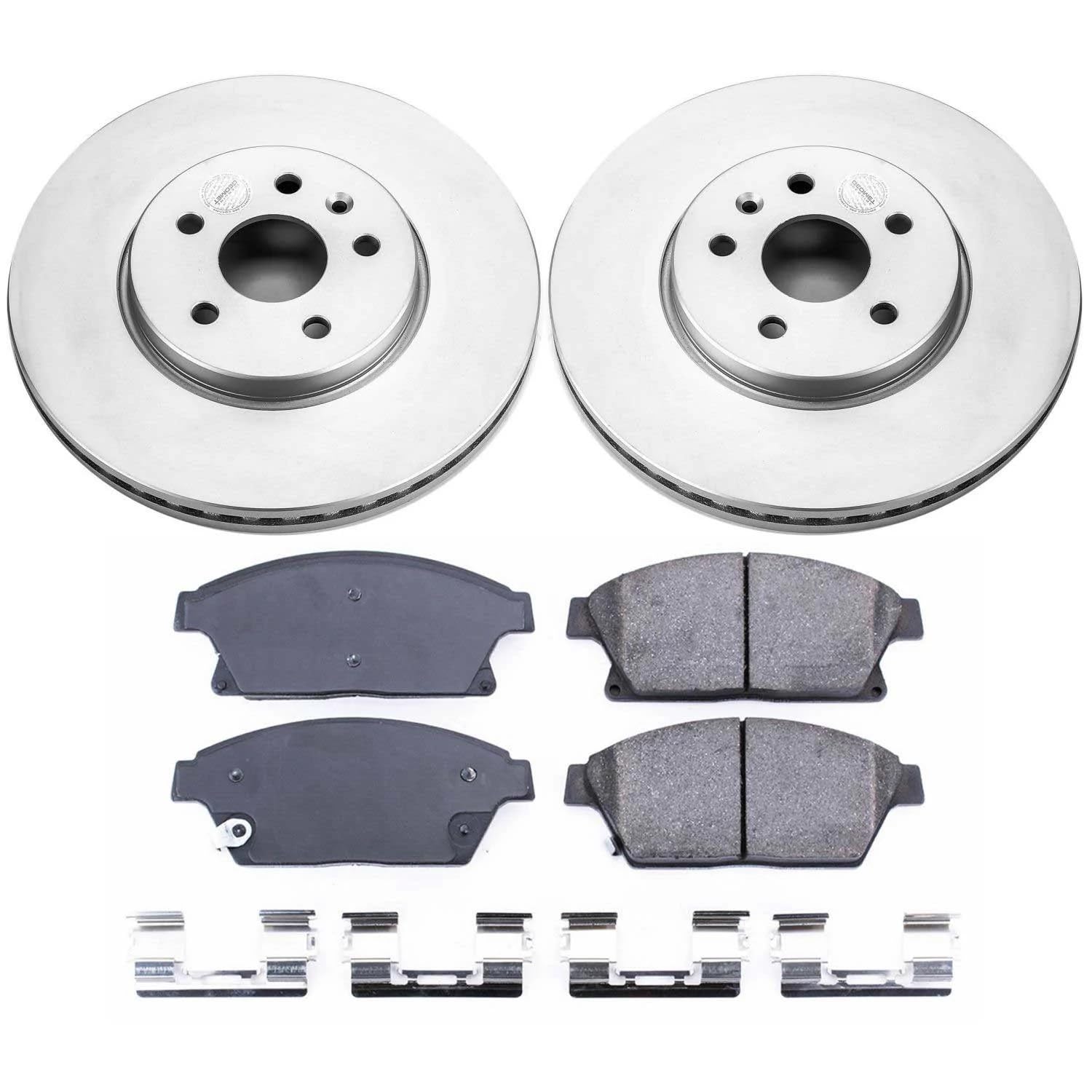 Coated Brake Rotor and Ceramic Brake Pads- Front Power Stop CRK6793 For Buick Encore 2013-2017 [Model Specific]