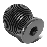 NRG Innovations Universal Aluminum SK-702BK Shift Knob with Thread Adapters, Heat Sink Spheric Style, 50mm OD x 65mm H, Black