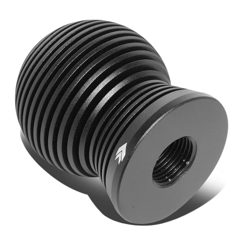 NRG Innovations Universal Aluminum SK-702BK Shift Knob with Thread Adapters, Heat Sink Spheric Style, 50mm OD x 65mm H, Black