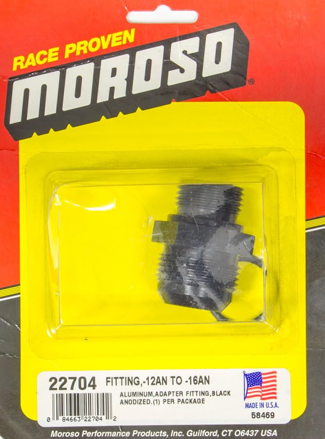 Moroso 22704-16AN to -12AN Aluminum AN Fitting