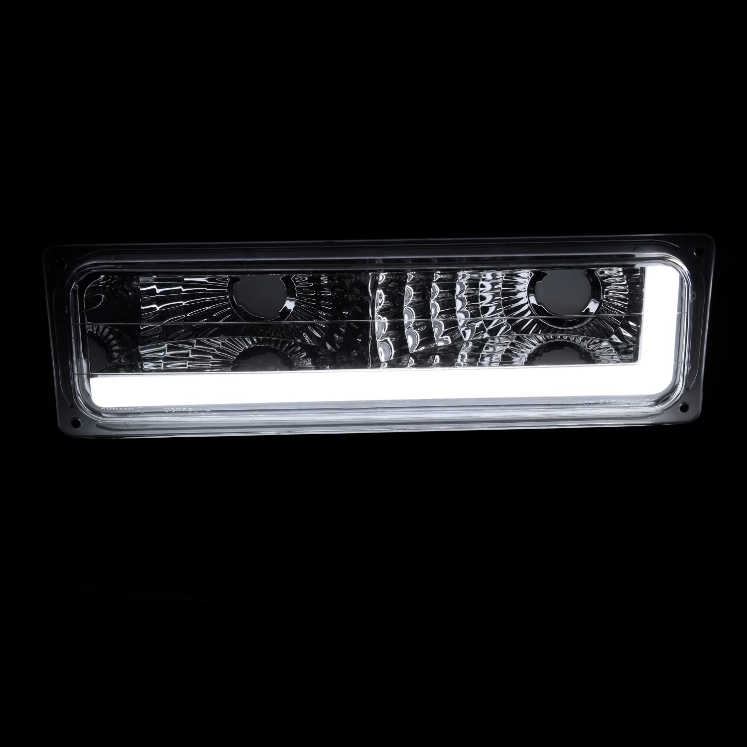 Clear LED Bar Bumper Lights SPEC-D TUNING Compatible with 1988-1998 Chevy Silverado C10 C/K