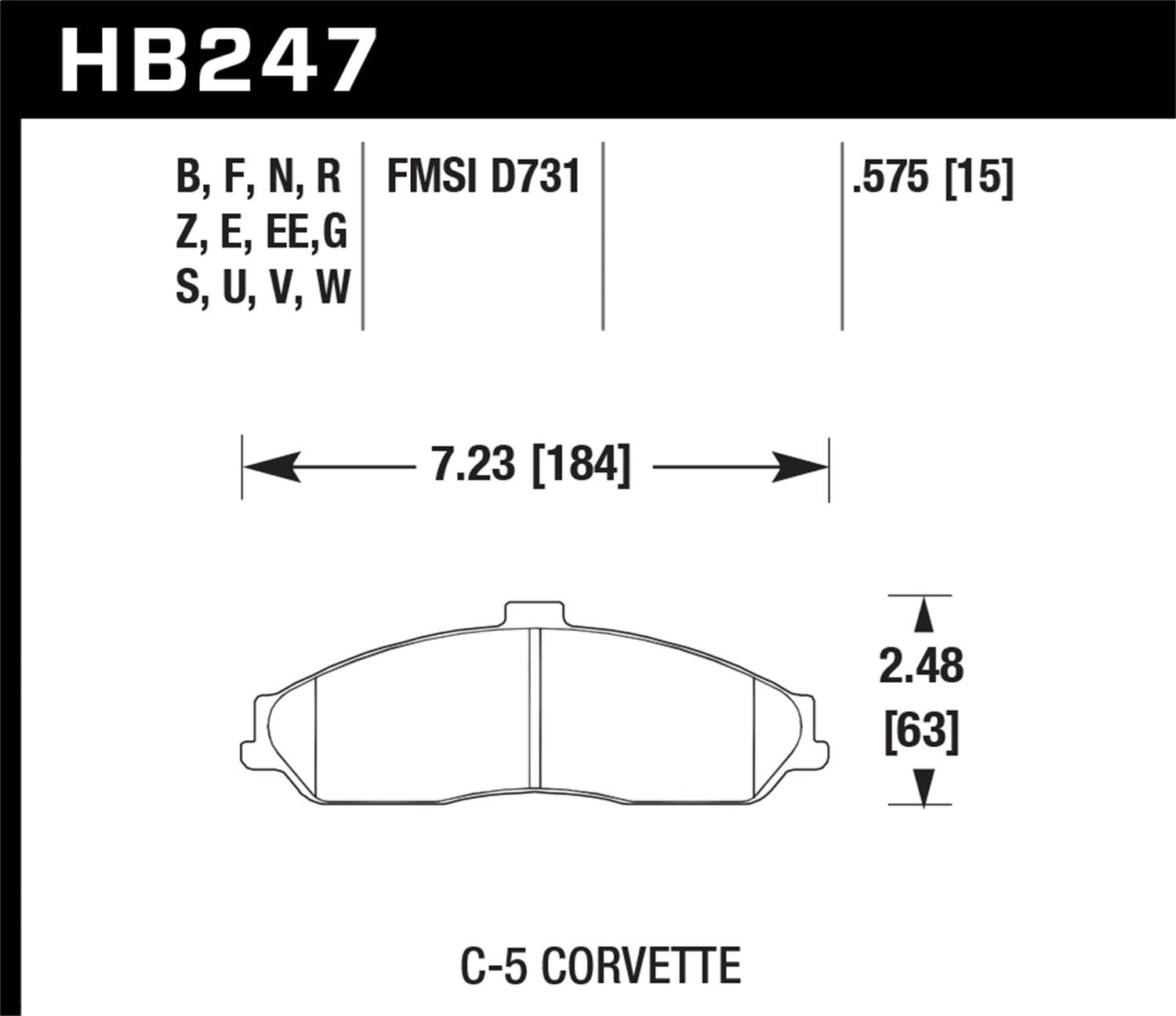 Hawk Performance Blue HB247E.575 9012 Motorsport Brake Pads