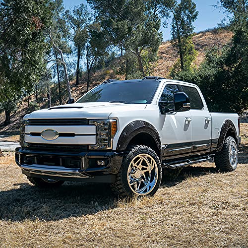 Pocket Rivet Rough Textured Fender Flares SPEC-D TUNING Compatible with 2017-2020 Ford F-250, F-350 Super Duty, 4 Pcs