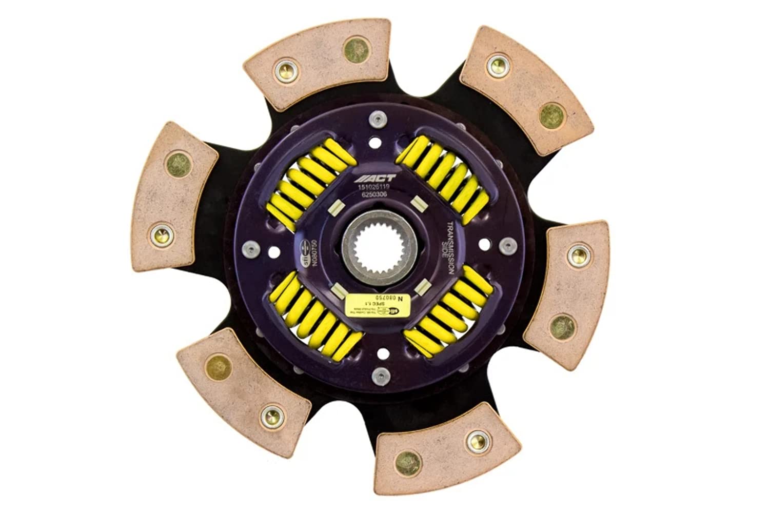 6-Pad ACT 6250306 Ceramic Clutch Spring Center Race Disc
