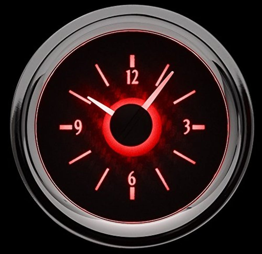 Dakota Digital 58-62 Chevy Corvette Clock Analog Gauge use with VHX gauges only Carbon Fiber Red Backlighting VLC-58C-VET-C-R