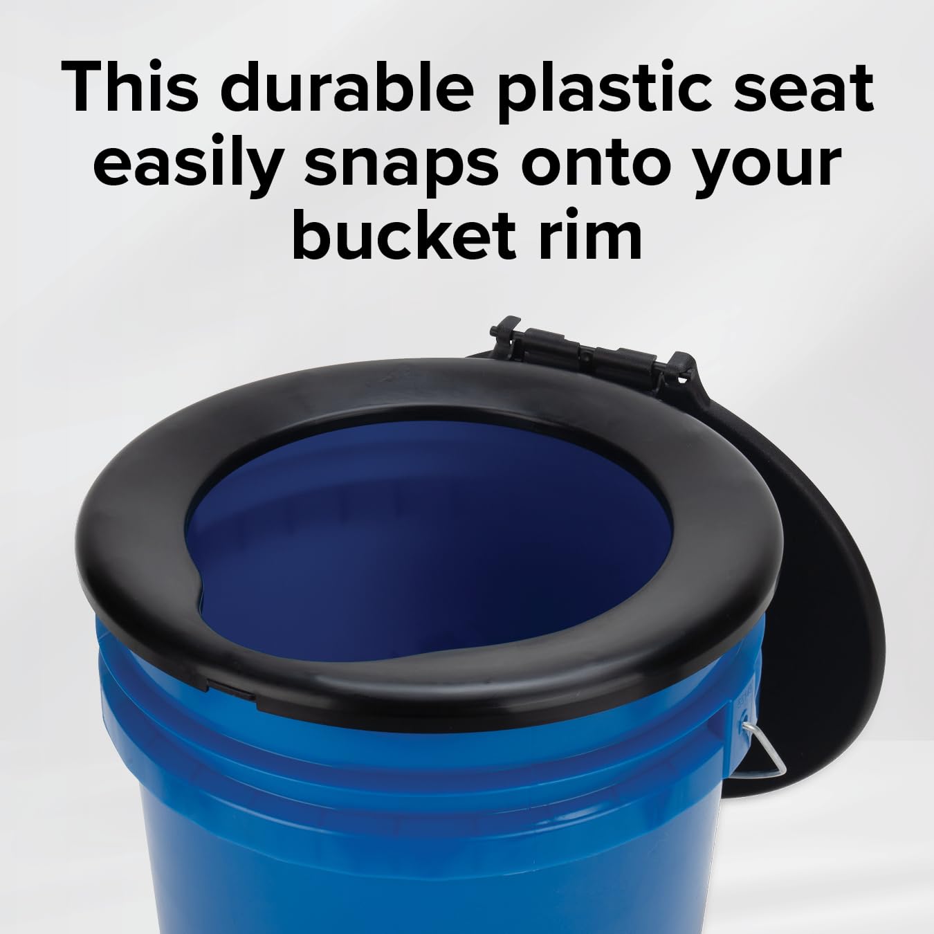 Bucket Toilet Seat with Lid Camco - Converts Standard 5 Gallon Bucket into Portable Toilet for Camping - Convenient Camping Toilet for Hunting & More - Includes 3 RV Toilet Waste Bags (41546)