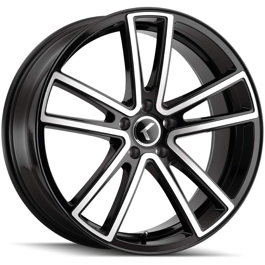 Black/Machined Face KRAZE LUSSO Wheel with Aluminum (22 x 8.5 inches /5 x 5 mm, 38 mm Offset)