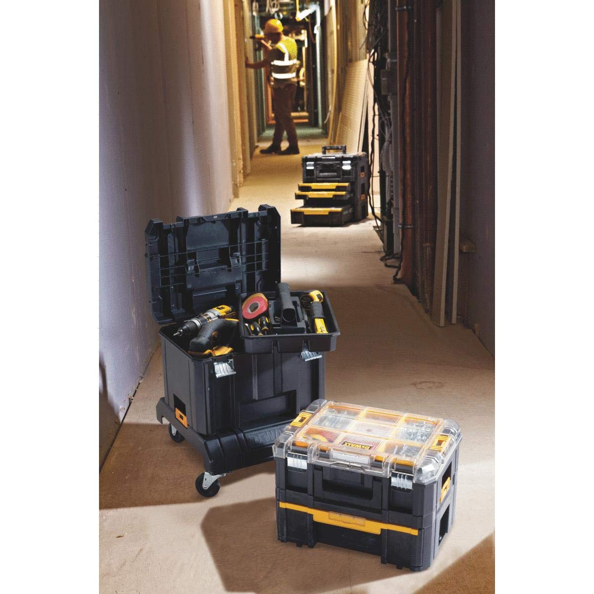 Tool Storage DEWALT Organizer Cart, Use With TSTAK System, Heavy Duty Wheels for Rolling, Organizer for Jobsites (DWST17889)