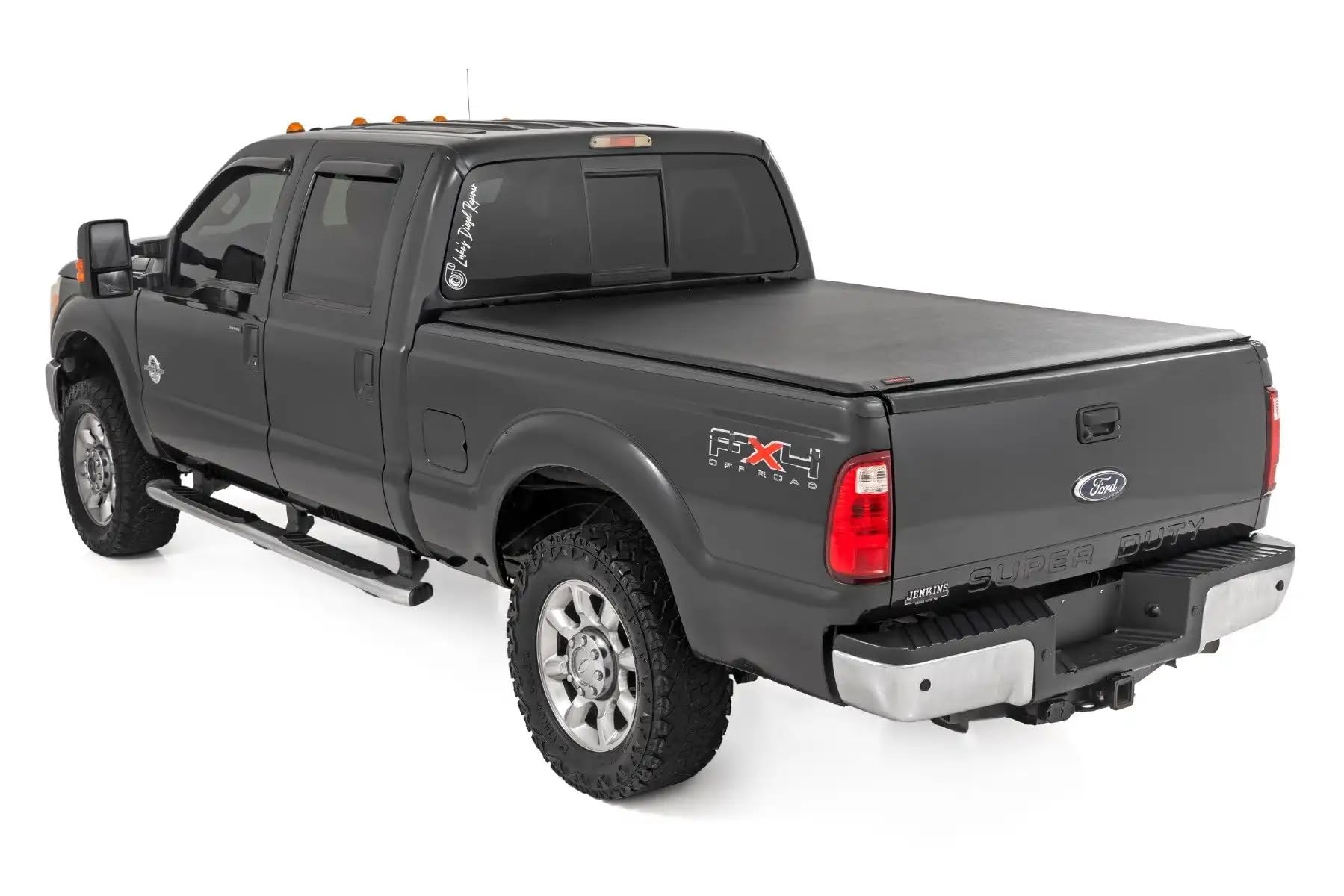 Soft Roll Up Rough Country Truck Bed Tonneau Cover for Ford F250/350 Super Duty (1999-2016) - Fits 6'10 (82") Bed, Weatherproof Bed Cover