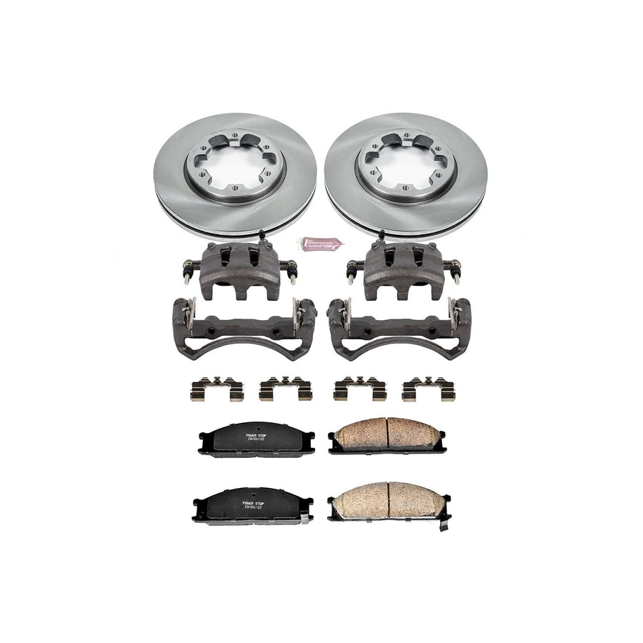 Power Stop KCOE4837A 1-Click Autospecialty OE Replacement Brake Kit with Calipers For Nissan D21 1993-1994, Nissan Frontier 2001-2002 [Model Specific]