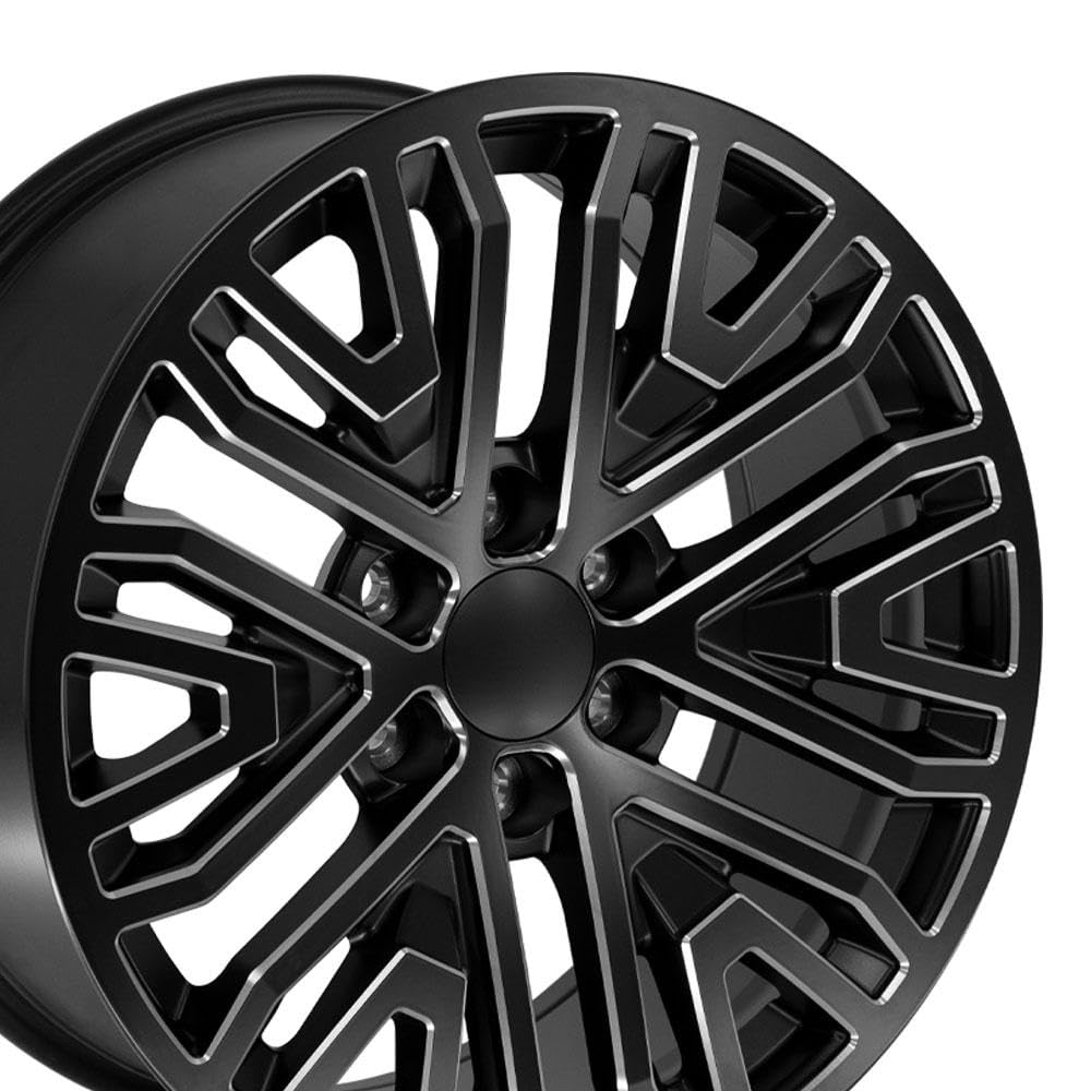 20 Inch OE Wheels CV37 Rim Fits Sierra 1500 Style 6x139.7 20x9 Satin Black with Milled Edge - Hollander 5906 (1)