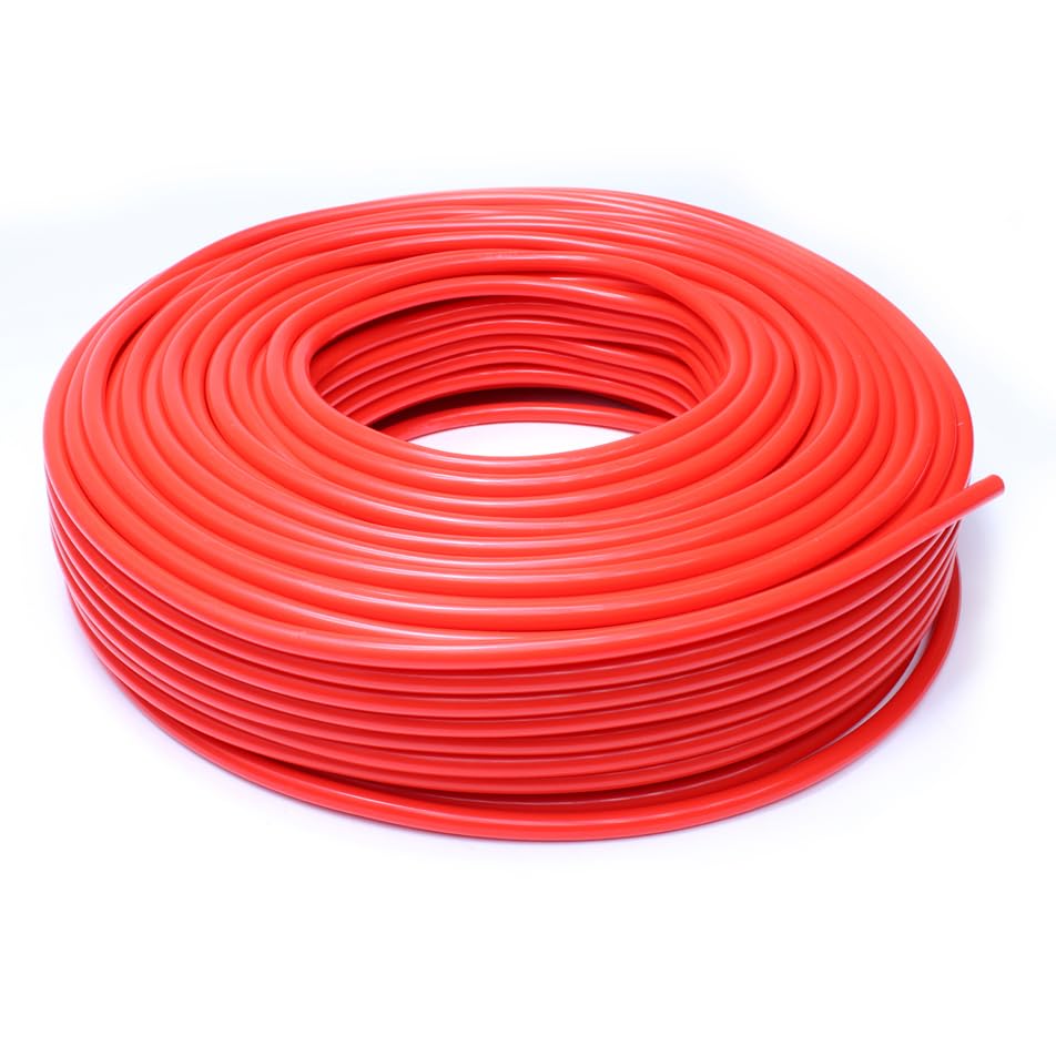 HPS HTSVH35R2-REDx50 Vacuum Tubing Hose High Temperature Silicone, 9/64" ID, 1.5 mm Wall Thickness, 50 Feet Length, Red
