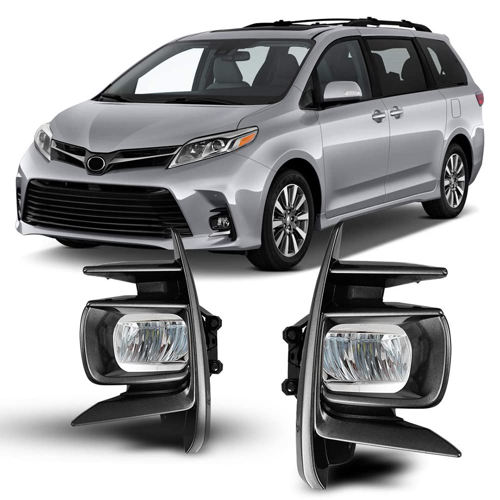 Winjet Driving LED Fog Lights Compatible with [2018 2019 2020 Toyota Sienna] + Switch + Wiring Kit