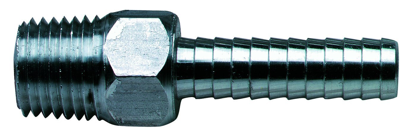 Marine Moeller Aluminum Fuel Line Hose Barb (1/4" NPT x 3/8")