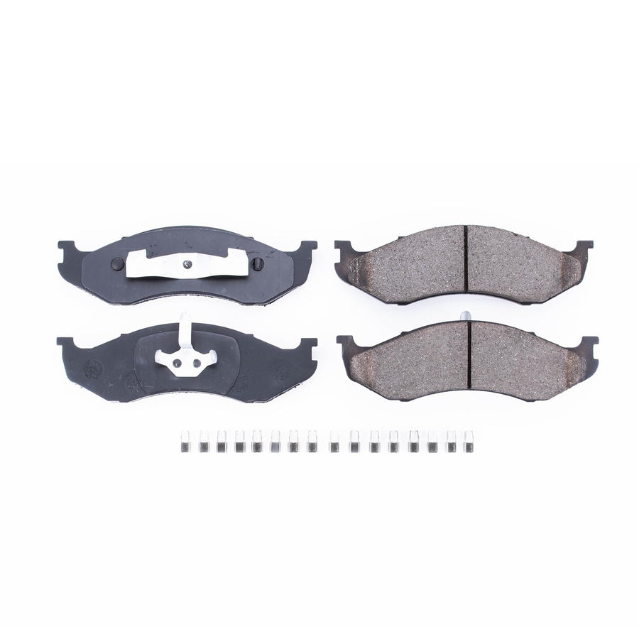 Power Stop Front Brake Kit For Jeep Cherokee 1990-01 |Comanche 1990-92 |Grand Cherokee 1993-98 |Grand Wagoneer 1993 |TJ 1997-06 - Brake Pads Ceramic With Installation Hardware, 17-477