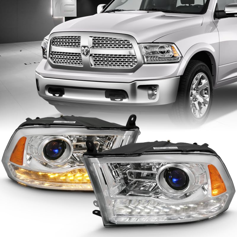 111440 ANZO USA PROJECTOR PLANK STYLE DODGE RAM 1500 09-18/2500/3500 10-18 SWITCHBACK HEADLIGHTS CHROME (OE STYLE) (FOR ALL MODELS)