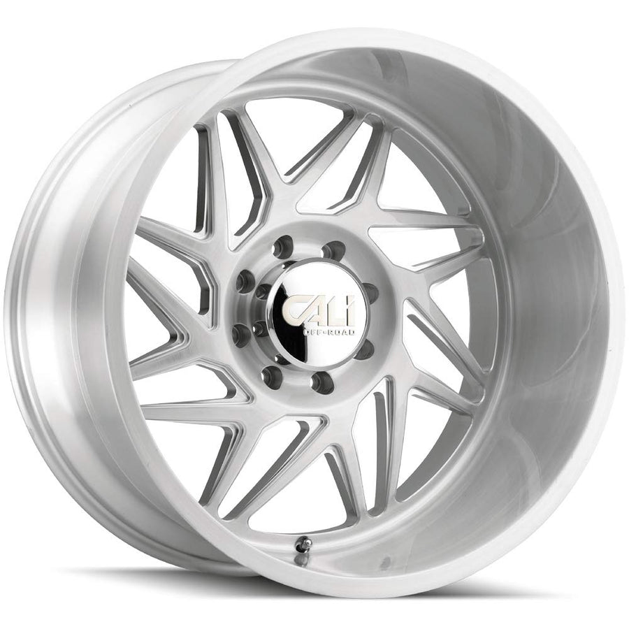 GEMINI-9112 CALI OFF-ROAD Silver Wheel with Brushed Clear Gloss (24 x 14. inches /0 x 0 inches, -76 mm Offset)