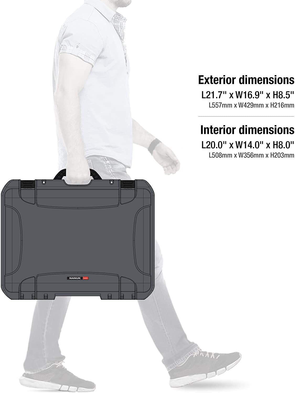 Graphite Nanuk 940 Waterproof Hard Case with Foam Insert
