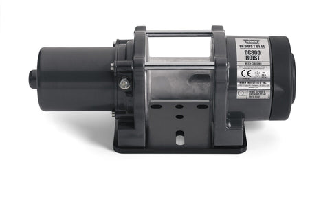 12V WARN DC800 Industrial Hoist, Black