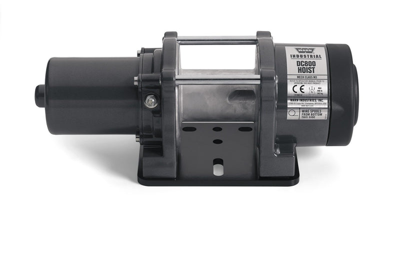 12V WARN DC800 Industrial Hoist, Black