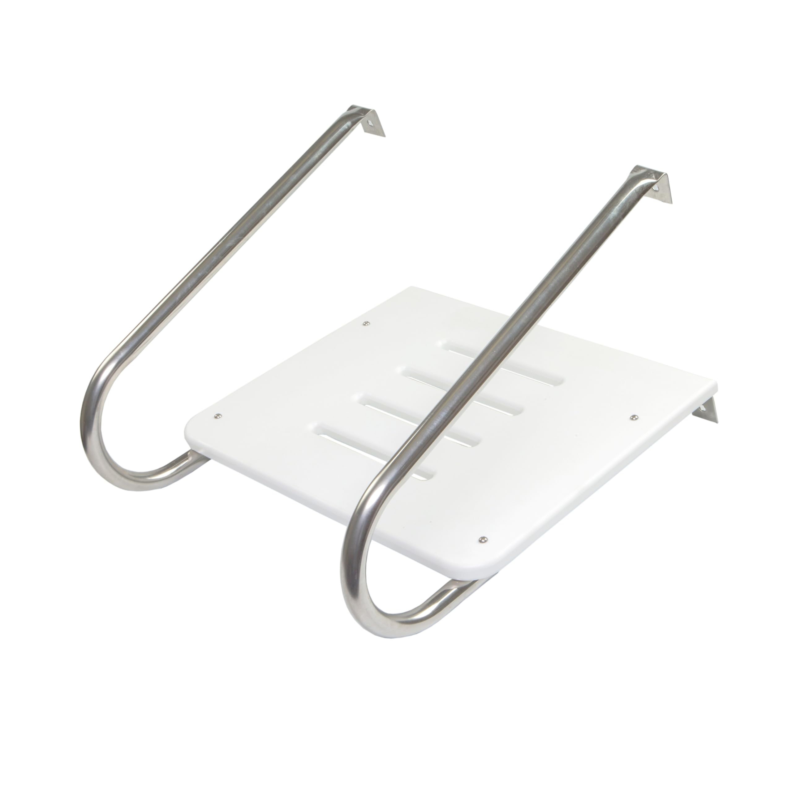 Poly Swim Platform Whitecap for Boats with Outboards - Double Rail, White