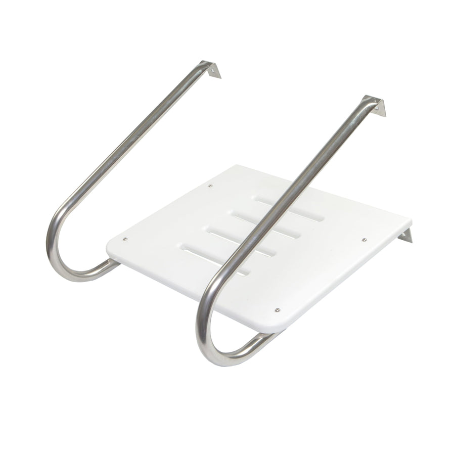 Poly Swim Platform Whitecap for Boats with Outboards - Double Rail, White