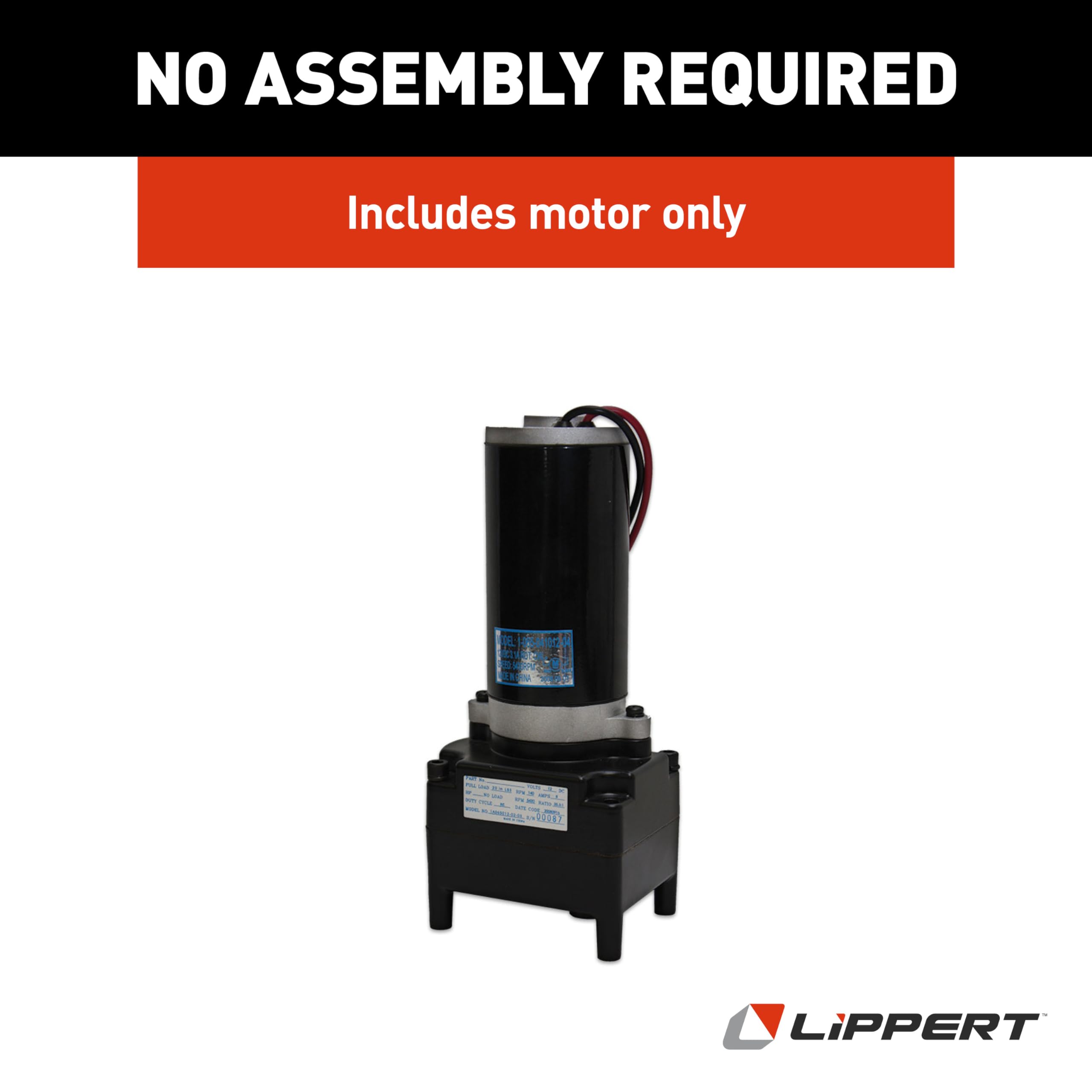 Tuson Replacement Lippert Power Landing Gear Heavy-Duty Motor for 5th Wheel RV, 6,500-lbs. Rated, 3.3" x 8.9", Easy to Install Electric Assembly - 196308