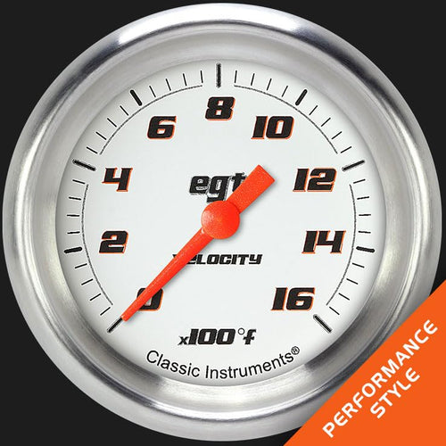 Velocity Classic Instruments White 2 5/8" Pyrometer Full Sweep VS398WAPF
