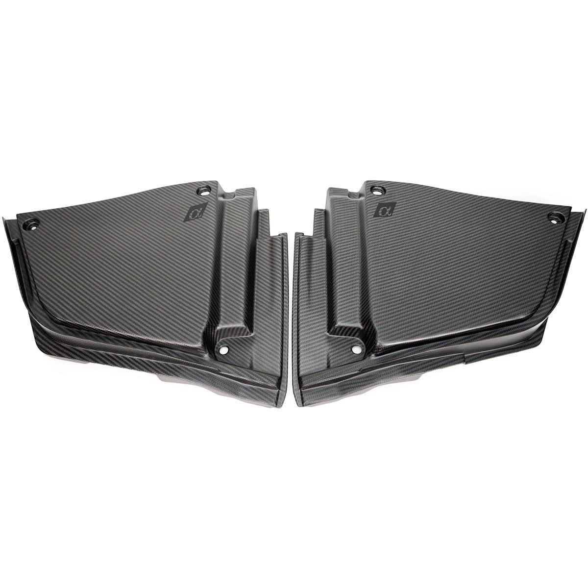 Infiniti Q50 / Q60 Red Alpha Matte Carbon AMS Performance Brake Fluid Reservoir & Battery Cover Set