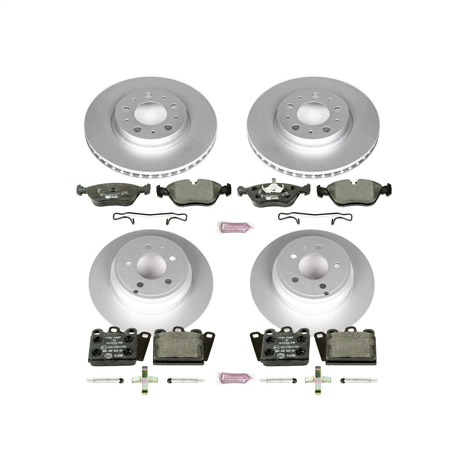 Power Stop Euro-Stop ESK2728 Brake Kit Front and Rear For Volvo 850 1994-1997, Volvo C70 1998-2004, Volvo S70 1998-2000, Volvo V70 1998-2000 [Model Specific]