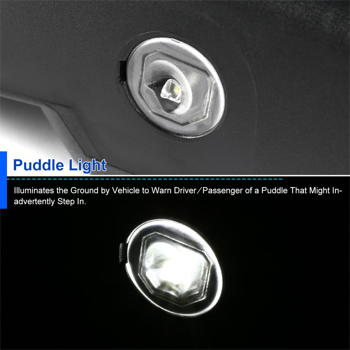 Spec-D Tuning Power Heated Left Driver Side Mirror w/LED Signal + Puddle Light Compatible with 2014-2018 Chevy Silverado, GMC Sierra