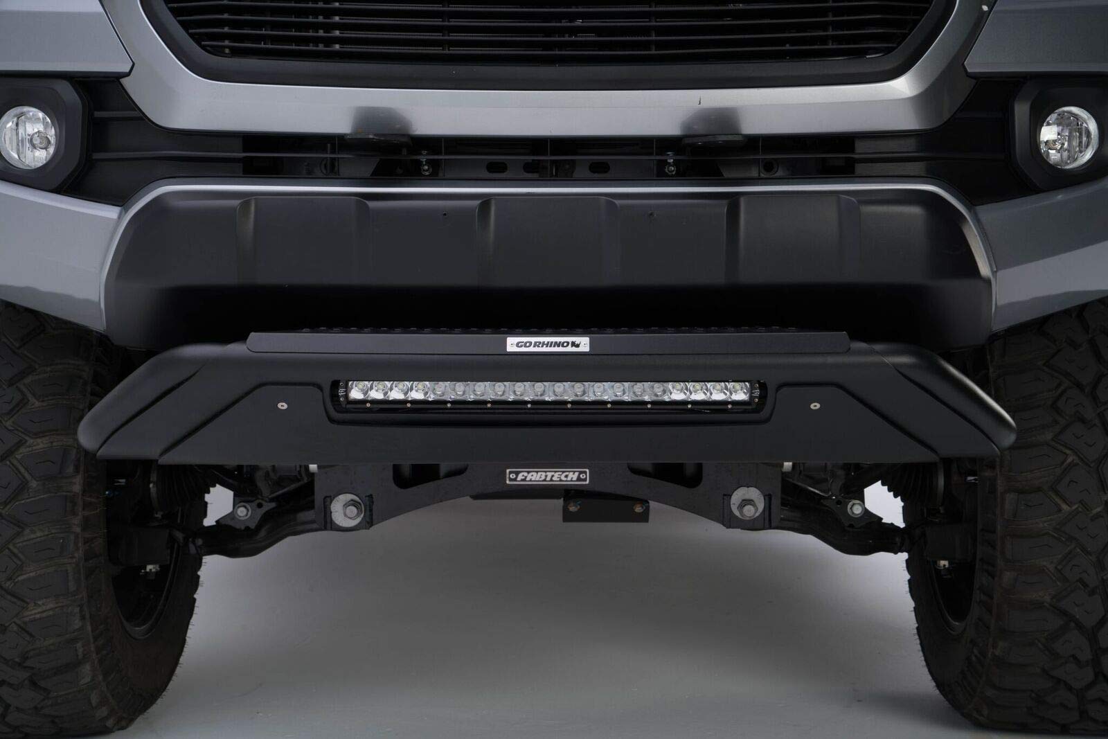 Go Rhino RC3 Bull Bar Skid Plate w/Center Steel Step, Hole for 20" Single Row LED Light Bar, & Mounting Brackets | Mild Steel, Textured Black | 568960T | Fits 2011-2016 Ford F-250/F-350/F-450
