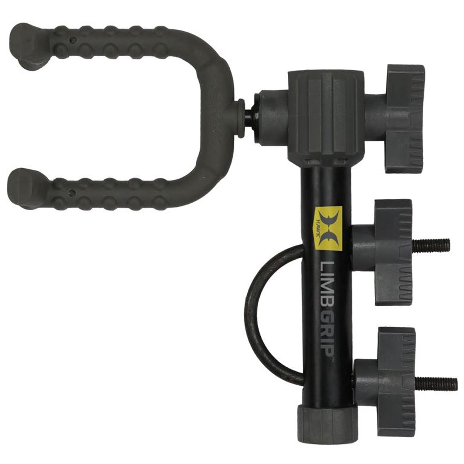HAWK Hunting Limb Grip Portable Easy-To-Install Secure Bow Holder with 360-Degree Rotating Silent-Grip Limb Fork Weight Rating 8.5 Lbs