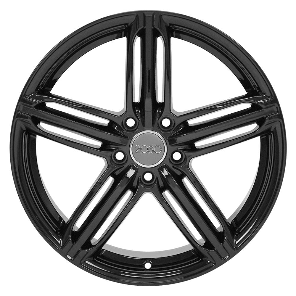 18 Inch OE Wheels AU12 Rim Fits RS6 Style 5x112 18x8 Gloss Black - Hollander 58840 (1)