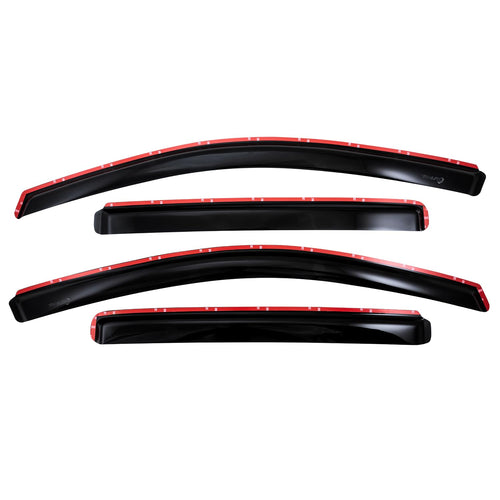 TrailFX Acrylic Rainguards Low Profile Fits 2017-2024 Nissan Titan Crew Cab and 2016-2024 Nissan Titan XD in-Channel Smoke Window Vents Crew Cab Snap-in Installation Set of 4 TrailFX 4977IC