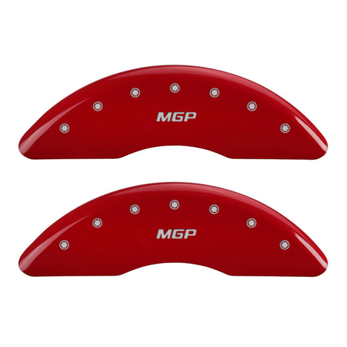 Caliper Covers MGP 10204SMGPRD Red Powder Coat Finish 'MGP' Engraved Caliper Cover with Silver Characters, (Set of 4)