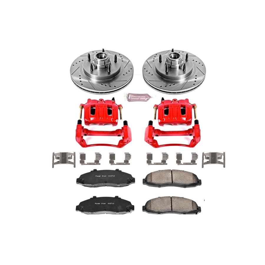 1-Click Performance Brake Kit Power Stop (KC1863A) with Calipers For Ford F-150 1999-2000 [Model Specific]