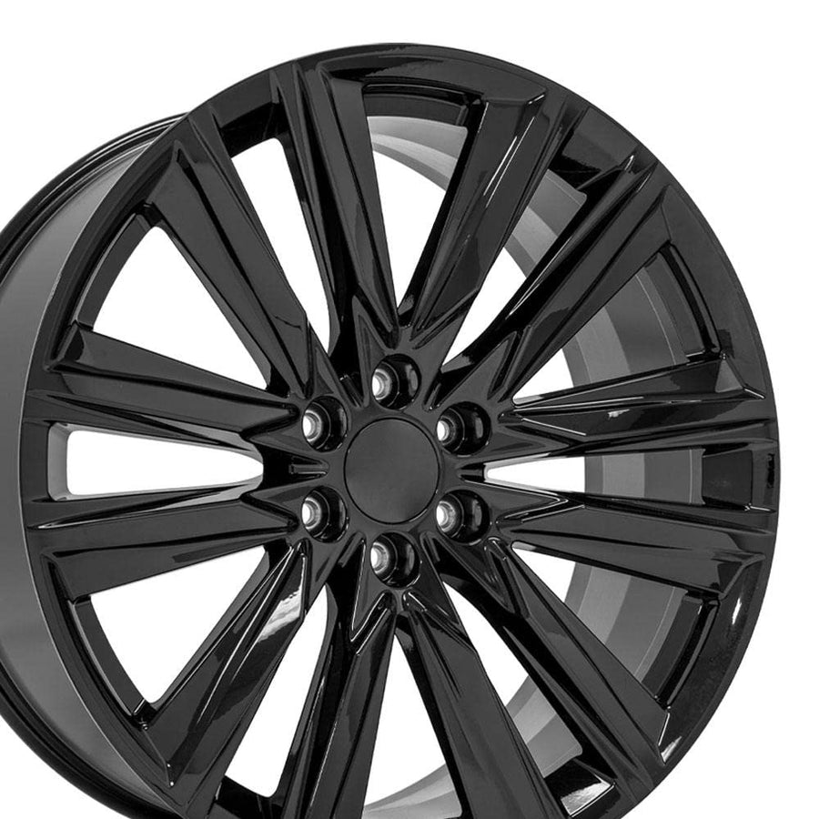 24 Inch OE Wheels CA91 Rim Fits Escalade Sport Style 6x139.7 24x10 Gloss Black - Hollander 4869 (1)