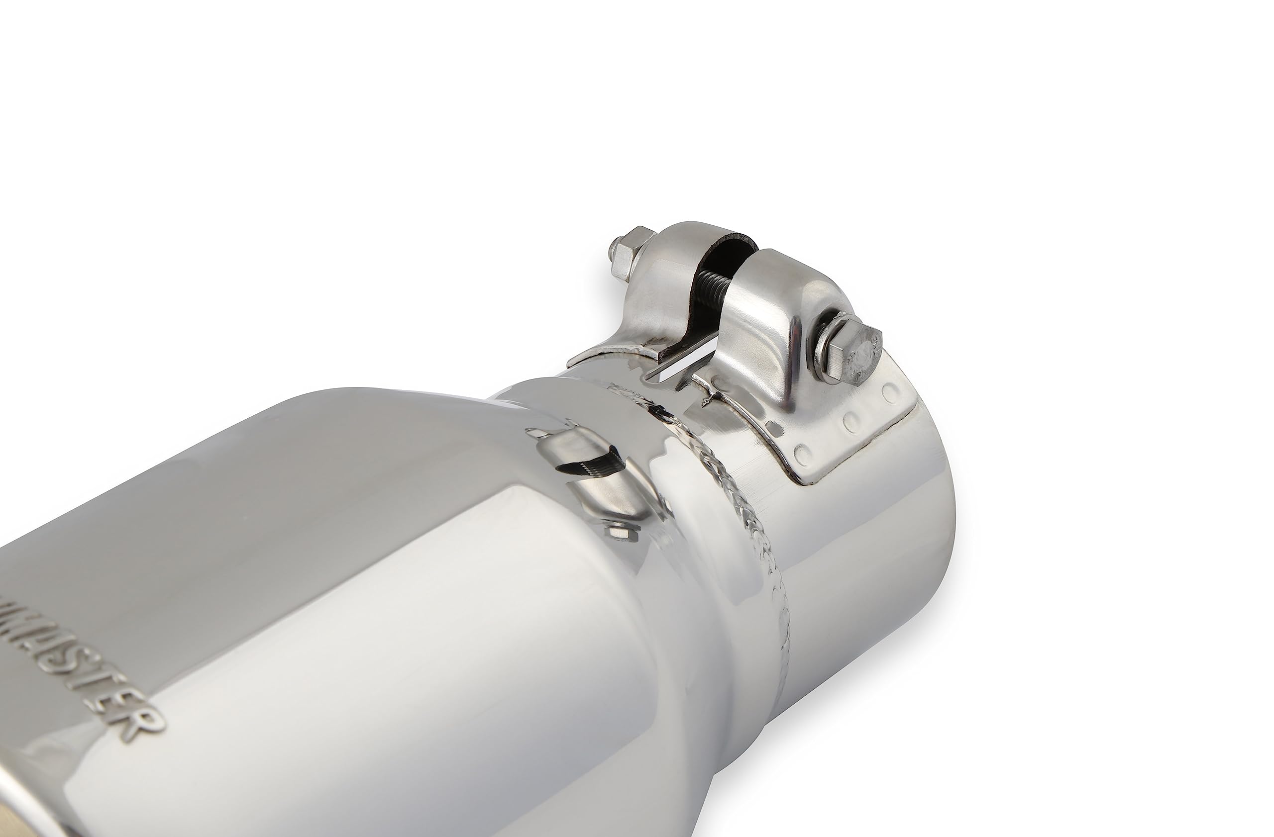 Exhaust Tip Flowmaster 15365 4 Inch Rolled Angle Polished 304 Stainless Steel Fits 2.50 Inch Tubing Clamp On