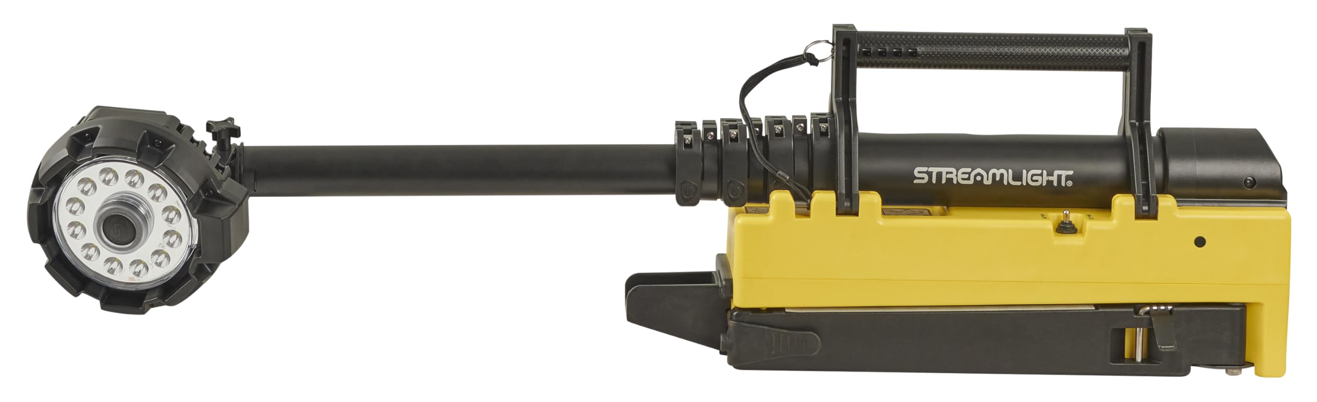 Portable Streamlight 45680 Scene Light EXT 10,000-Lumen Collapsible, Rechargeable Flood Light with Heavy-Duty Shoulder Strap, 120-Volt AC Charger and 7-Foot Extension Pole, Yellow