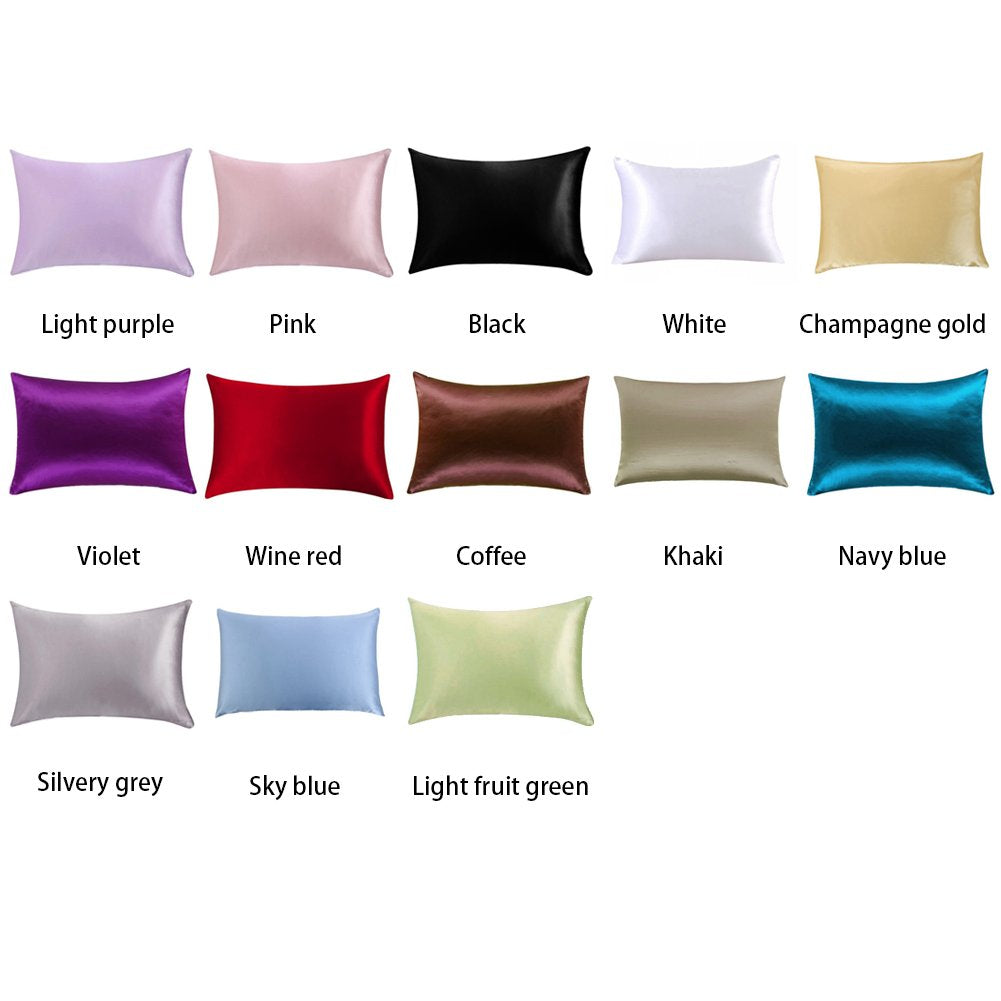 Silk Pillowcase YYWJ, Soft Natural Pillow Case With Zipper Pure Silk Hair/Skin-Care Pillow Covers Protectors 51cm x 76cm
