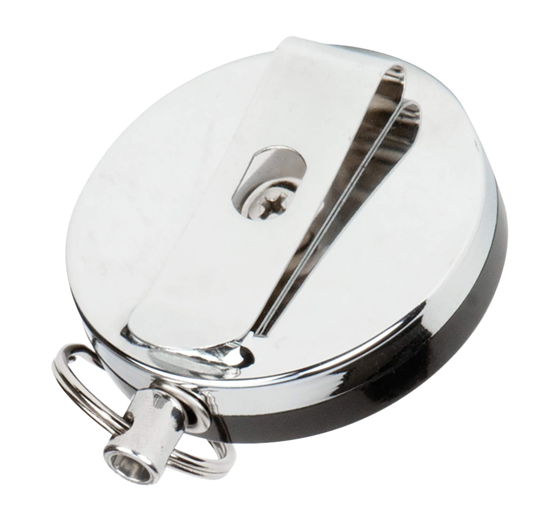 Retractable Cord Performance Tool 20214 Badge Reel with Split Keyring and Belt Clip, 48-inch Easy Pull Cord, 2-inch Diameter